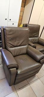 2 lederen zetels, Huis en Inrichting, Zetels | Zetels, Ophalen, Gebruikt, Eenpersoons, Leer