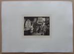 BELGISCHE SCHOOL / INTERIEURSCENE / ZW-W GRAVURE / 45x63cm, Antiek en Kunst, Kunst | Etsen en Gravures, Ophalen of Verzenden