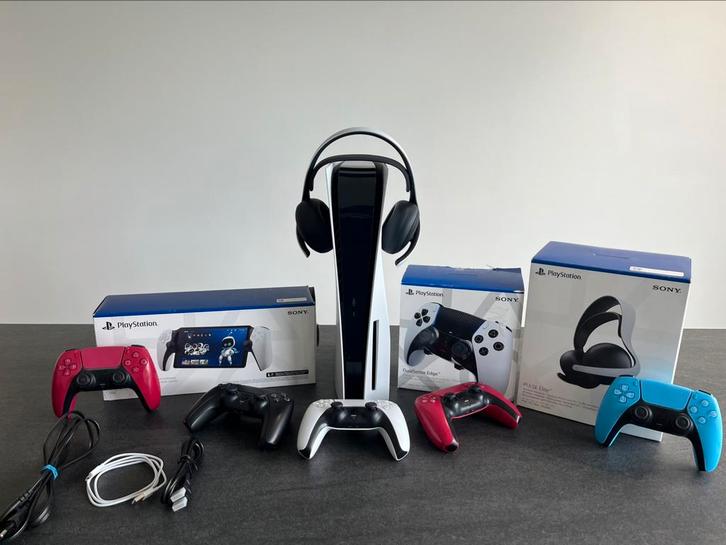 PS5 Disc Versie + Accessoires (Zie Beschrijving), Games en Spelcomputers, Spelcomputers | Sony PlayStation 5, Zo goed als nieuw