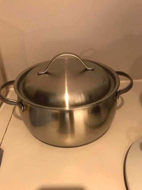 kookpot inox, Huis en Inrichting, Keuken | Potten en Pannen, Zo goed als nieuw, Inox, Inductieplaat, Keramische plaat, Ophalen of Verzenden