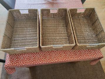 3 opbergmanden, Comme neuf, Enlèvement, Panier, Rectangulaire