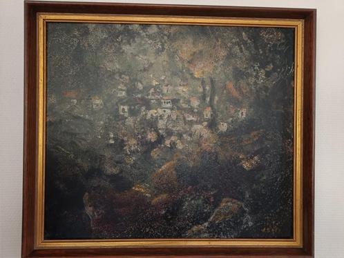 Schilderij Renaat Saey: bergdorp (jaren '60), Antiek en Kunst, Kunst | Schilderijen | Klassiek, Ophalen