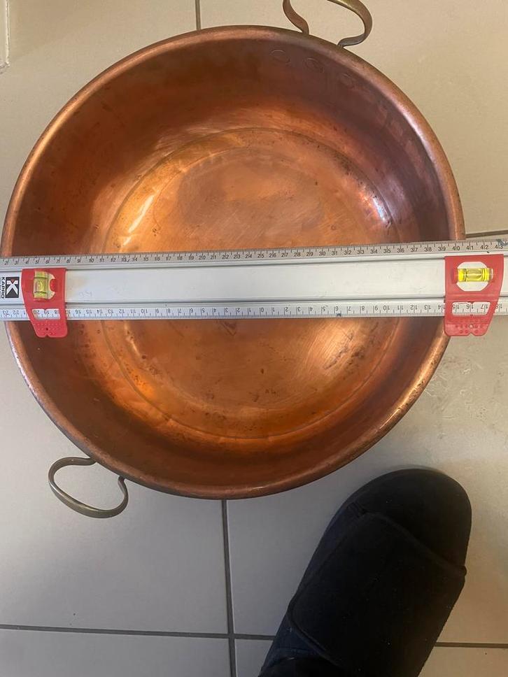 Antieke koperen kookpot geschikt voor slow cooking, Antiek en Kunst, Antiek | Schalen, Ophalen of Verzenden