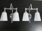 2 art deco stijl wandlampen /muurlampen BAINWAT, Huis en Inrichting, Ophalen of Verzenden, Gebruikt, Glas