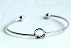 Oneindigheidsknoop in open armband van zilver, Ophalen of Verzenden, Nieuw, Zilver, Zilver