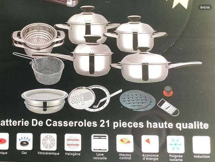 Set nieuwe kookpotten, Huis en Inrichting, Keuken | Potten en Pannen, Nieuw, Kookpan of Snelkookpan, Inox, Inductieplaat, Keramische plaat