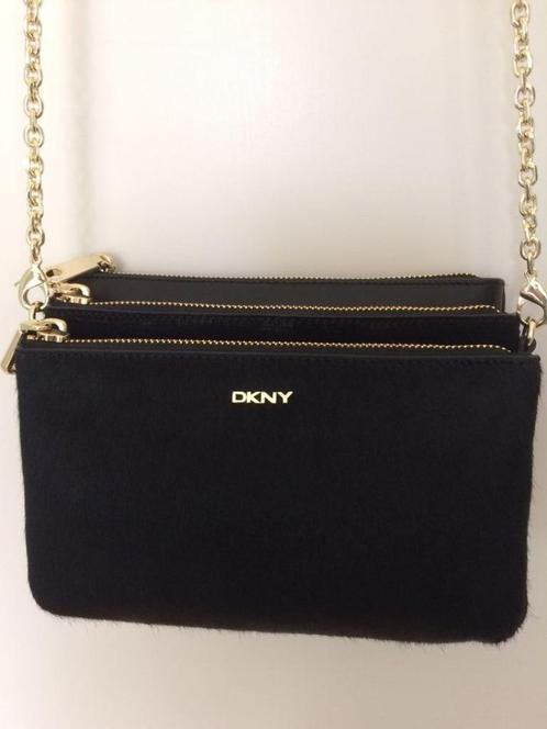 DKNY Riverside Triple Zip Cross-Body Bag - Black, Handtassen en Accessoires, Tassen | Damestassen, Zo goed als nieuw, Schoudertasje