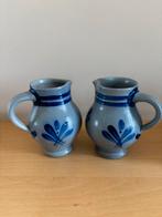 petite carafe en grès gris/bleu tesson et bleu cobalt, Antiquités & Art, Enlèvement ou Envoi