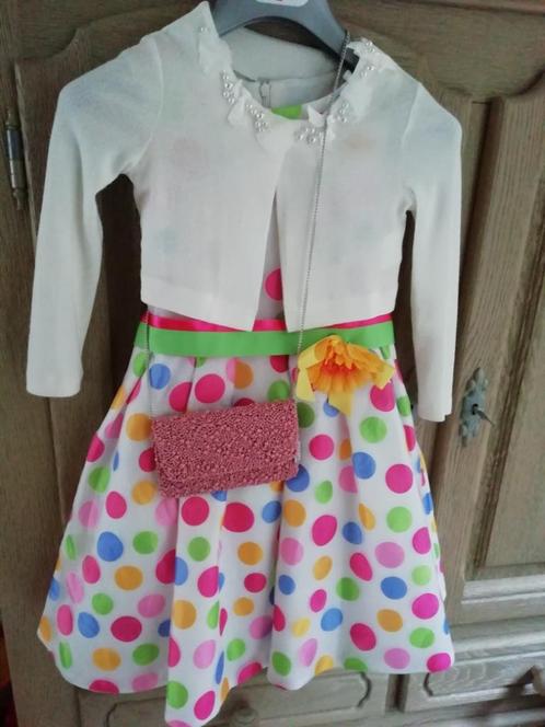 feest kleedje + fijn vestje MISS LEOD en CHARLIE maat 128, Kinderen en Baby's, Kinderkleding | Maat 128, Zo goed als nieuw, Meisje