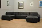 Superbe salon CUIR 195x320x195cm Noir moderne, Enlèvement, Utilisé, Cuir