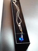 Collier avec pierre Saphir, Bijoux, Sacs & Beauté, Bleu, Avec pendentif, Envoi, Neuf