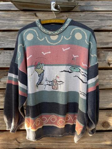 Vintage katoenen trui met borduursel beschikbaar voor biedingen
