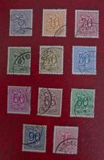 1951 Chiffre sur lion héraldique, 11 timbres, série complète, Affranchi, Enlèvement ou Envoi