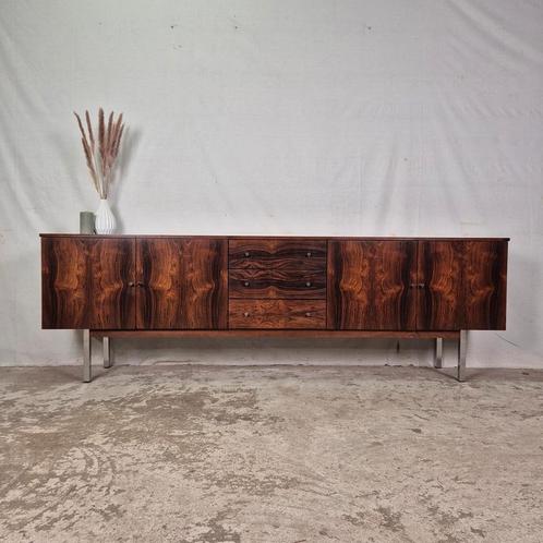 Vintage Palissander Rosewood sideboard, wandmeubel jaren 70, Huis en Inrichting, Kasten | Dressoirs, Zo goed als nieuw, 200 cm of meer