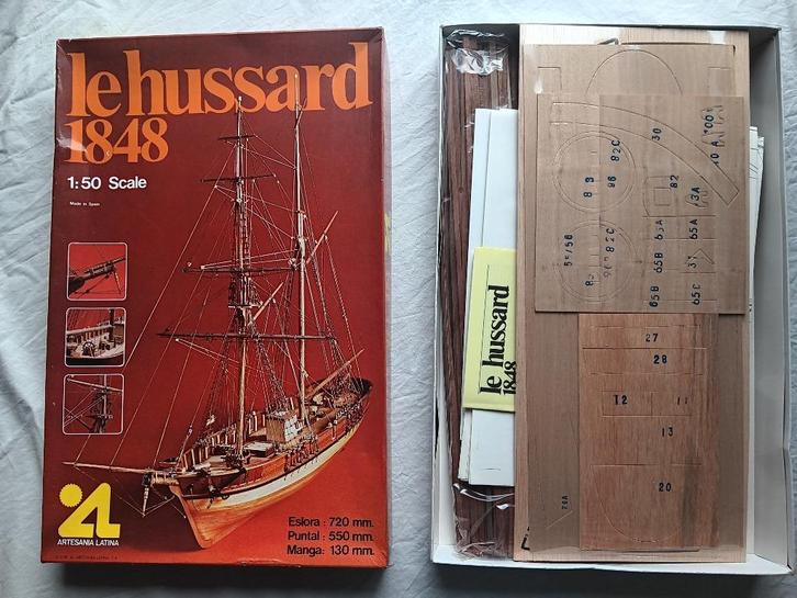 Artesania Latina modelschip Le Hussard 1848, als nieuw, Hobby en Vrije tijd, Modelbouw | Boten en Schepen, Nieuw, 1:32 tot 1:50