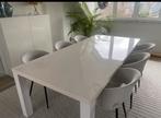 Witte hoogglans tafel 110 cm x 240 cm, 200 cm of meer, 100 tot 150 cm, Kunststof, Rechthoekig