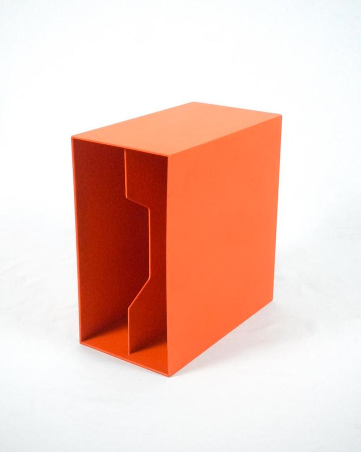 Vintage Oranje Vinylhouder / Platenbak, Verzamelen, Retro, Huis en Inrichting, Ophalen of Verzenden