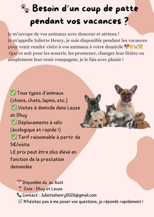 petsitting/garde animaux, Boeken, Dieren en Huisdieren, Overige diersoorten, Ophalen of Verzenden