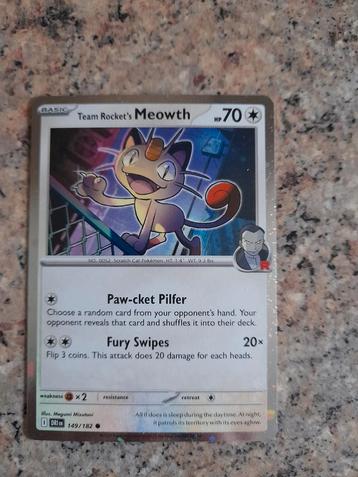 Team Rocket's Meowth dri 149 Cosmos Holo  beschikbaar voor biedingen