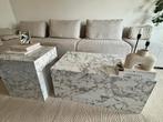 2 x bijzettafel/ salontafel marmer motief, Huis en Inrichting, Tafels | Salontafels, Ophalen, Gebruikt, Rechthoekig