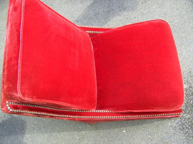 2 petits fauteuils anciens bordeau Adam D, Maison & Meubles, Fauteuils, Utilisé, Bois, Tissus, Enlèvement