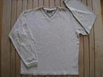Sweater heren, grijs+blauw randje aan V-hals, small, LOGG, Kleding | Heren, Truien en Vesten, Ophalen of Verzenden, Blauw
