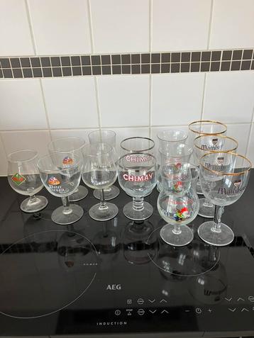 Bierglazen: la chouffe, Chimay, Maredsous, Pater Lieven…, Ophalen, Zo goed als nieuw
