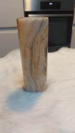 Vase cylindrique en marbre onyx, Comme neuf, Moins de 50 cm, Enlèvement ou Envoi