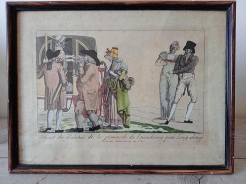 Caricature parisienne Martinet, Antiek en Kunst, Kunst | Etsen en Gravures, Ophalen of Verzenden