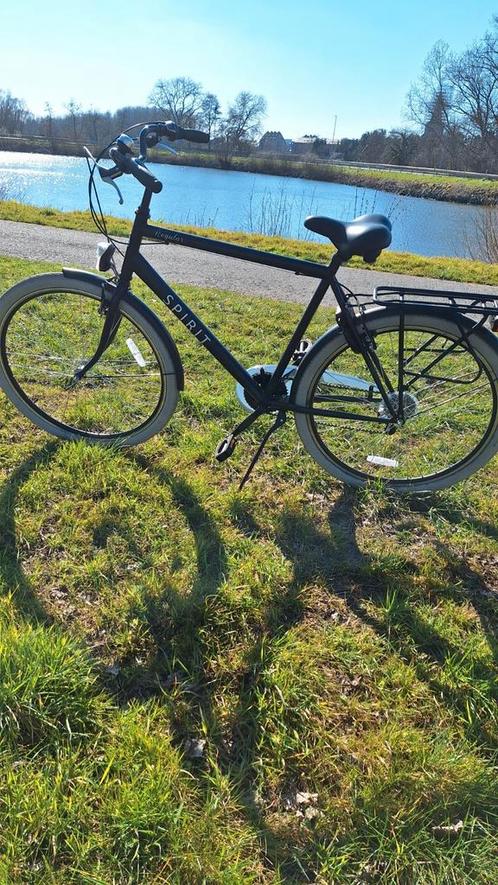Zwarte herenfiets te koop, Fietsen en Brommers, Elektrische fietsen, Zo goed als nieuw, Ophalen