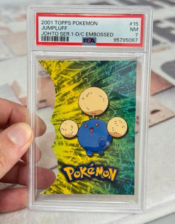 2001 Topps Pokemon Johto series 1 Jumpluff die-cut #15 PSA-7, Hobby en Vrije tijd, Verzamelkaartspellen | Pokémon, Zo goed als nieuw