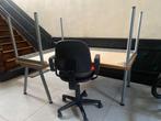 Twee hoekbureau's met bureaustoel, Huis en Inrichting, Ophalen, Gebruikt, In hoogte verstelbaar, Bureau