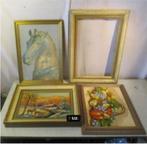 4 Mooie Oude Houten Lijsten - 43x33, Huis en Inrichting, Ophalen of Verzenden, Zo goed als nieuw, Hout