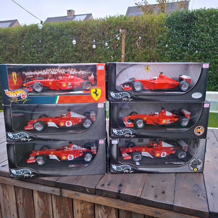 6 x 1/18 Hot Wheels Ferrari F1, Hobby en Vrije tijd, Modelauto's | 1:18, Nieuw, Auto, Hot Wheels, Ophalen of Verzenden