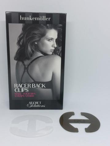 Hunkemoller 4 racerback-clips in transparant en zwart beschikbaar voor biedingen