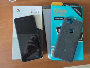 Google Pixel 2 64 GB + schermbeschermer  + Google-hoesje beschikbaar voor biedingen