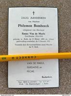 AALST Philemon BOMBEECK  10/3/1896 OUDSTRIJDER 14-18 +1951, Ophalen of Verzenden, Bidprentje