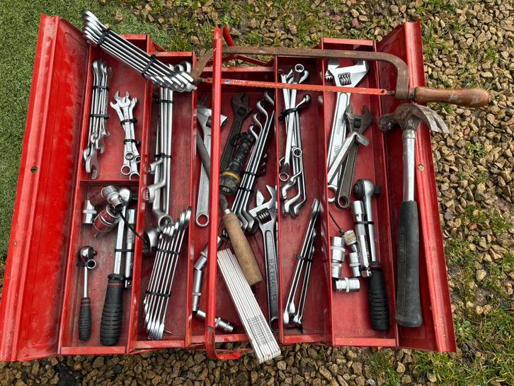 OUTILAC COFFRE A OUTILS DE GARAGE AUTO + CLEFS + CLIQUETS ++, Autos : Divers, Outils de voiture, Comme neuf, Enlèvement