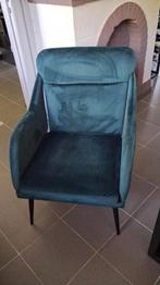 Fauteuil, Huis en Inrichting, Fauteuils, Ophalen, Aspect velours, vert., 75 tot 100 cm, Zo goed als nieuw