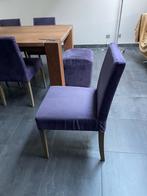 6 stoelen + zitpoef, Ophalen, Gebruikt, Hout, Vijf, Zes of meer stoelen