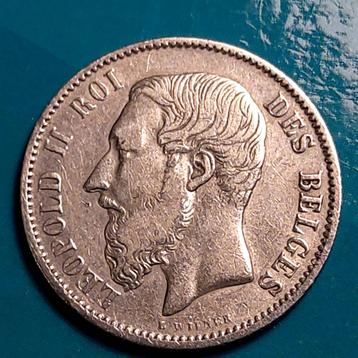 Belgie 50 centimes zilver Leopold II 1868 FR - zeer zeldzaam beschikbaar voor biedingen