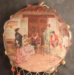 Beschilderde antieke tamboerijn, Ophalen of Verzenden
