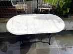 ancienne table BISTROT ovale en Marbre blanc, Jardin & Terrasse, Tables de jardin, Autres matériaux, Ovale, Enlèvement, Utilisé
