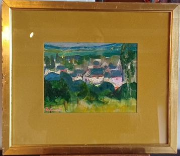 Jeanne Portenart, Olieverf op paneel “Chairieres”, 33x38cm beschikbaar voor biedingen