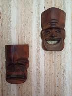 LOT DE 2 PETITS MASQUES EN BOIS, Maison & Meubles, Enlèvement