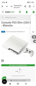A vendre Sony PlayStation 3slim blanche 320go, Met games, 320 GB, Zo goed als nieuw, Met 1 controller