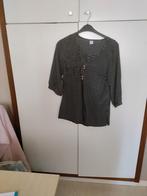 Donkerblauwe blouse met witte stippen van MS mode maat  42, Ophalen of Verzenden, Zo goed als nieuw, Maat 42/44 (L)