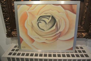 Schild.Bloemen Stilleven Gerard Luppes Bloeiende Roos Gesign beschikbaar voor biedingen
