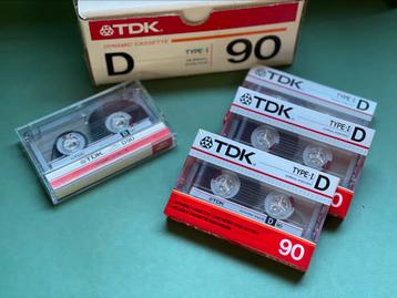 TDK D90 Cassettebandjes – 3x Nieuw (Sealed) + 1x Geopend beschikbaar voor biedingen
