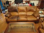 canapé cuir couleur brun cognac, Huis en Inrichting, Zetels | Zetels, Ophalen, Gebruikt, Driepersoons, Hout